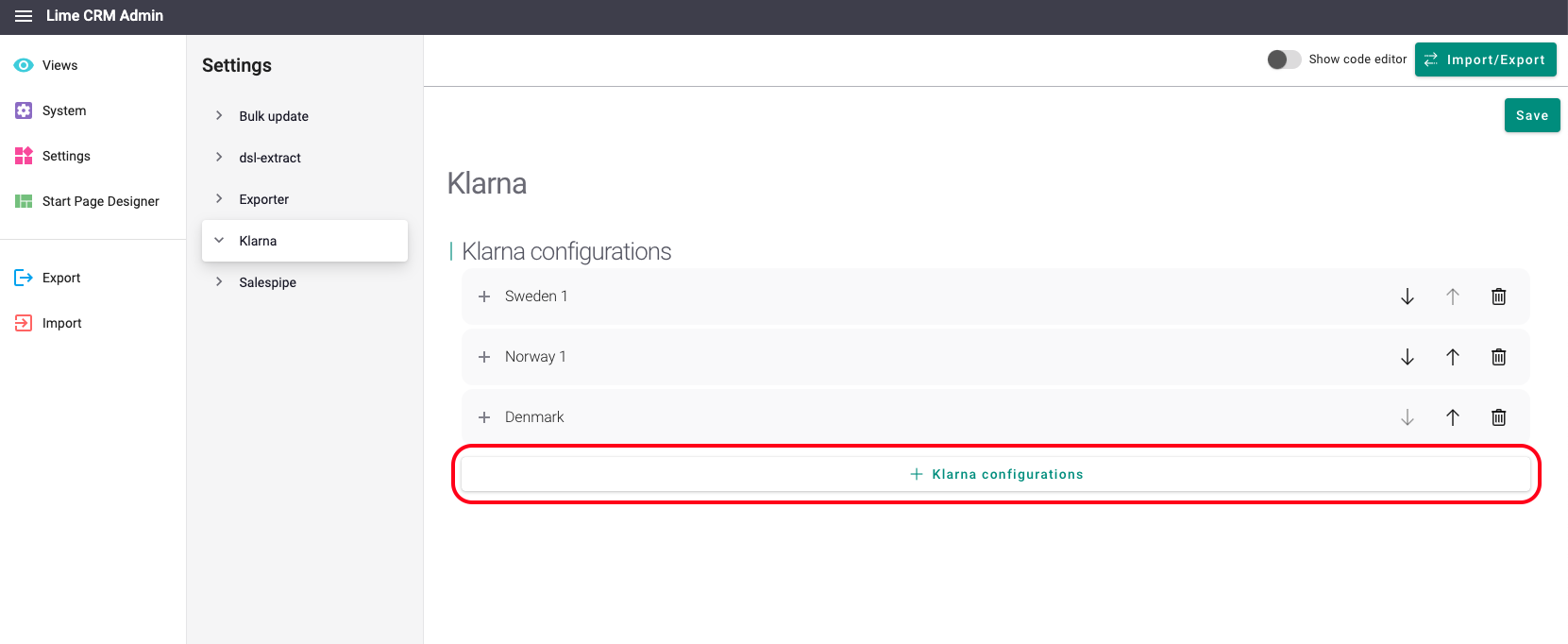 Add new configuration